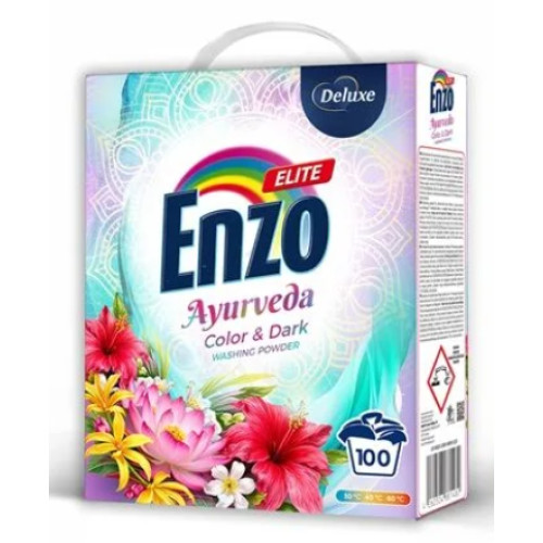 Пральний порошок Enzo Elite Ayurveda Color & Dark для кольорової та темної білизни, 100 прань, 5,5 кг